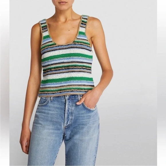 Frame NWT hand crocheted cropped tank size Large - Picture 1 of 11